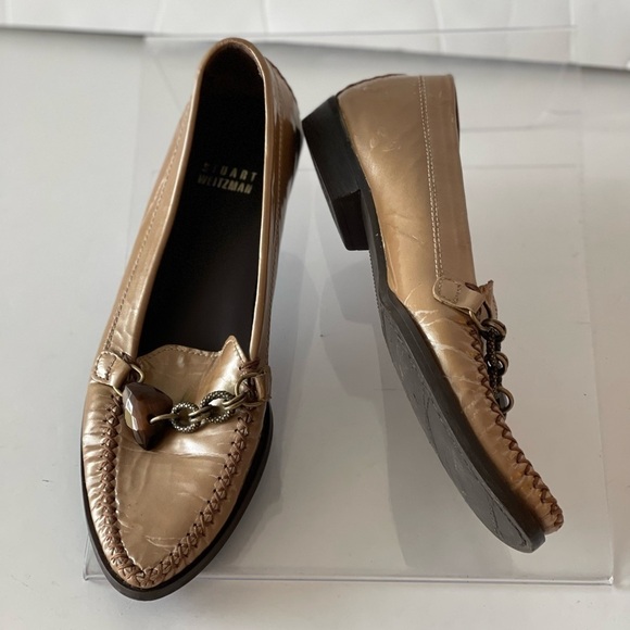 Stuart Weitzman Women's Nude Beige Loafer Flats Slip On Comfort Shoes Jewel, 6 - Picture 8 of 10